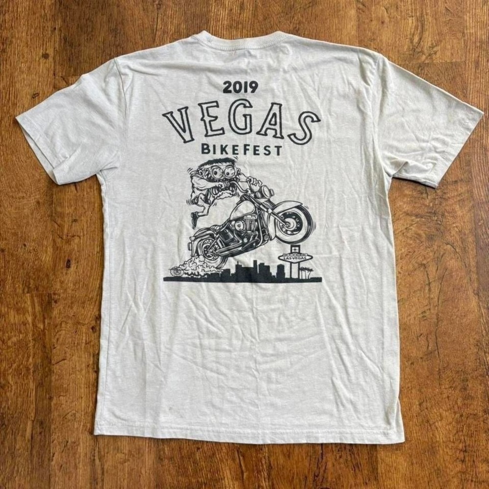 47. faded tan cream Vegas Bikefest 2019 t-shirt,